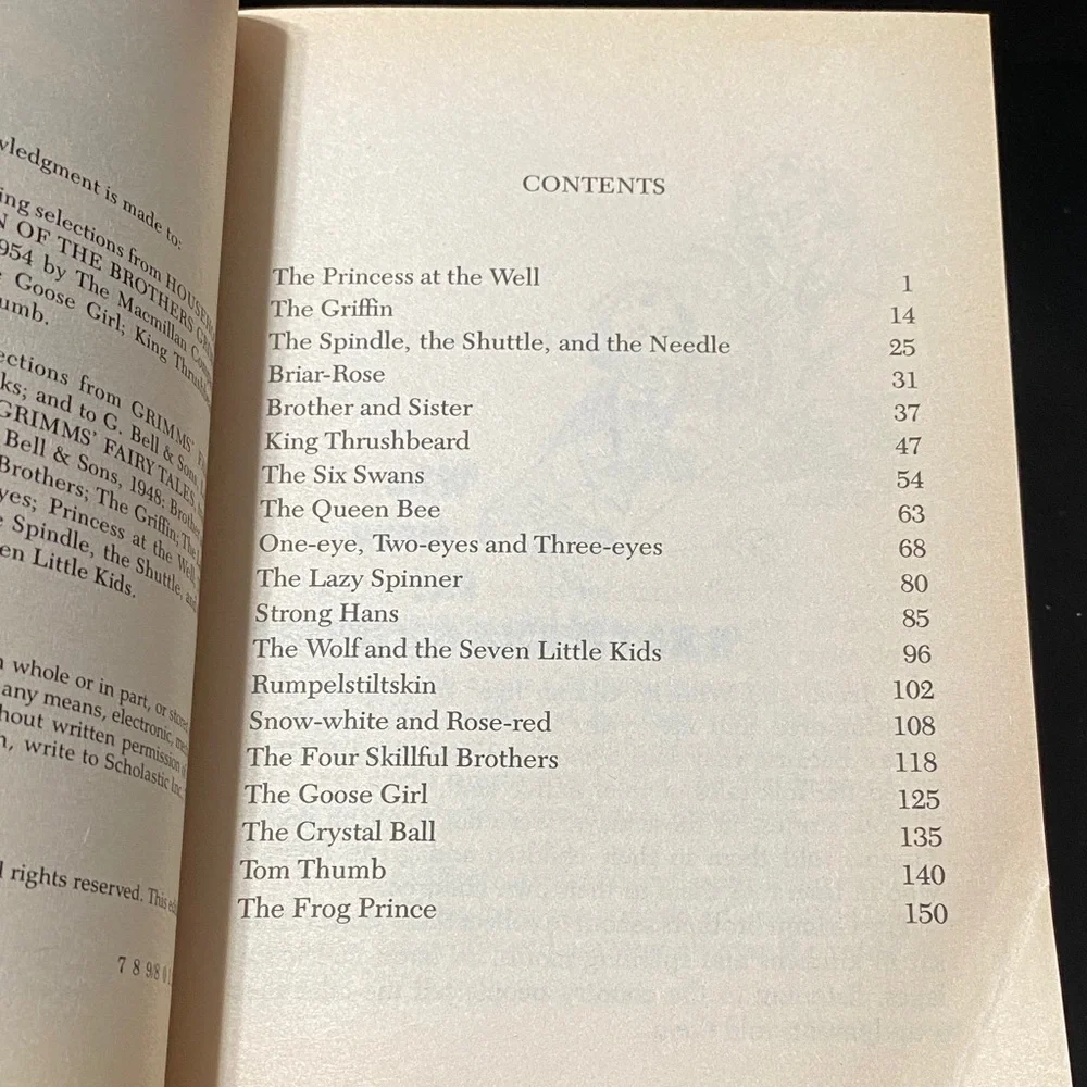 Vintage 1977 volume of Grinms’ Fairy Tales book